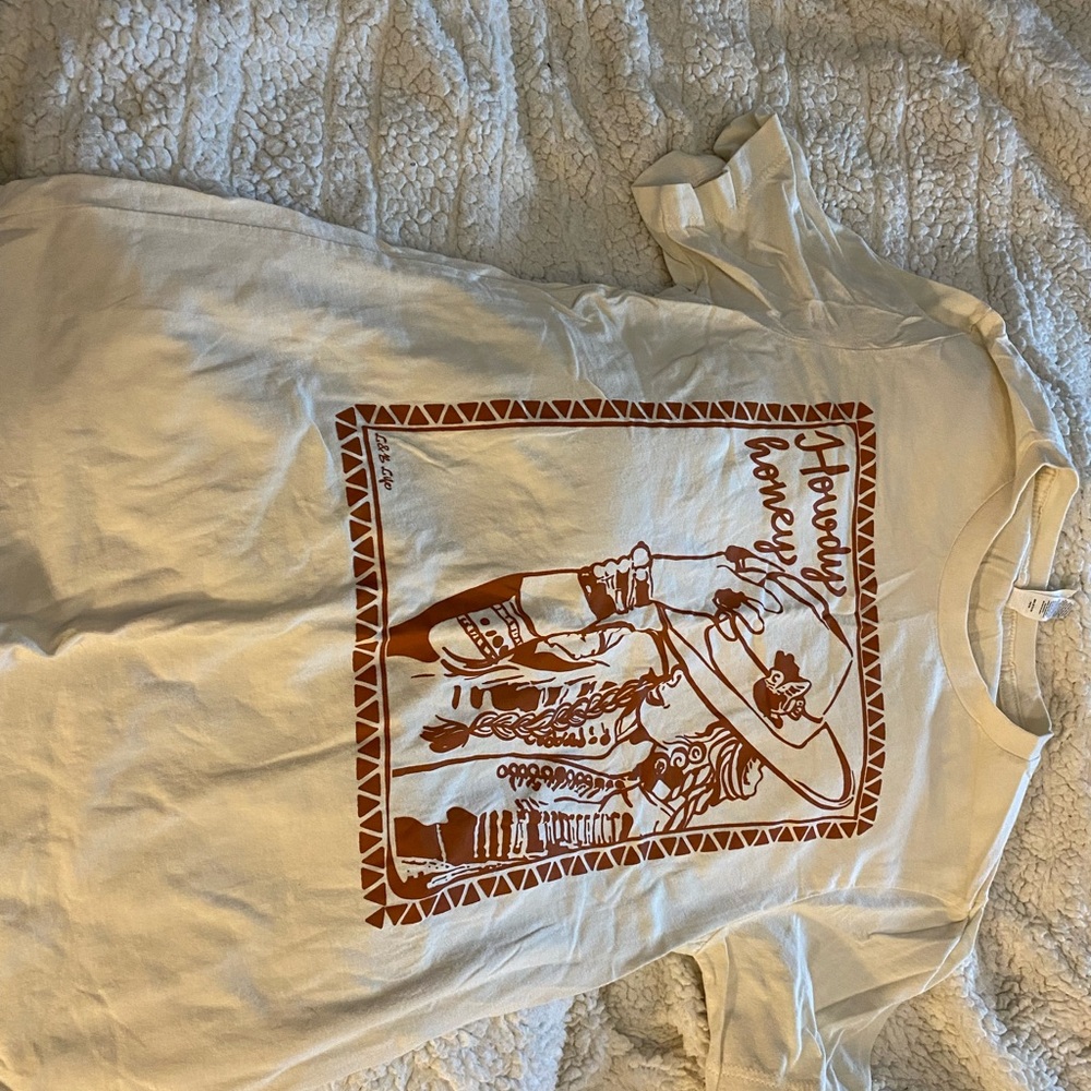 Bella Canvas White Tee with Brown Graphic